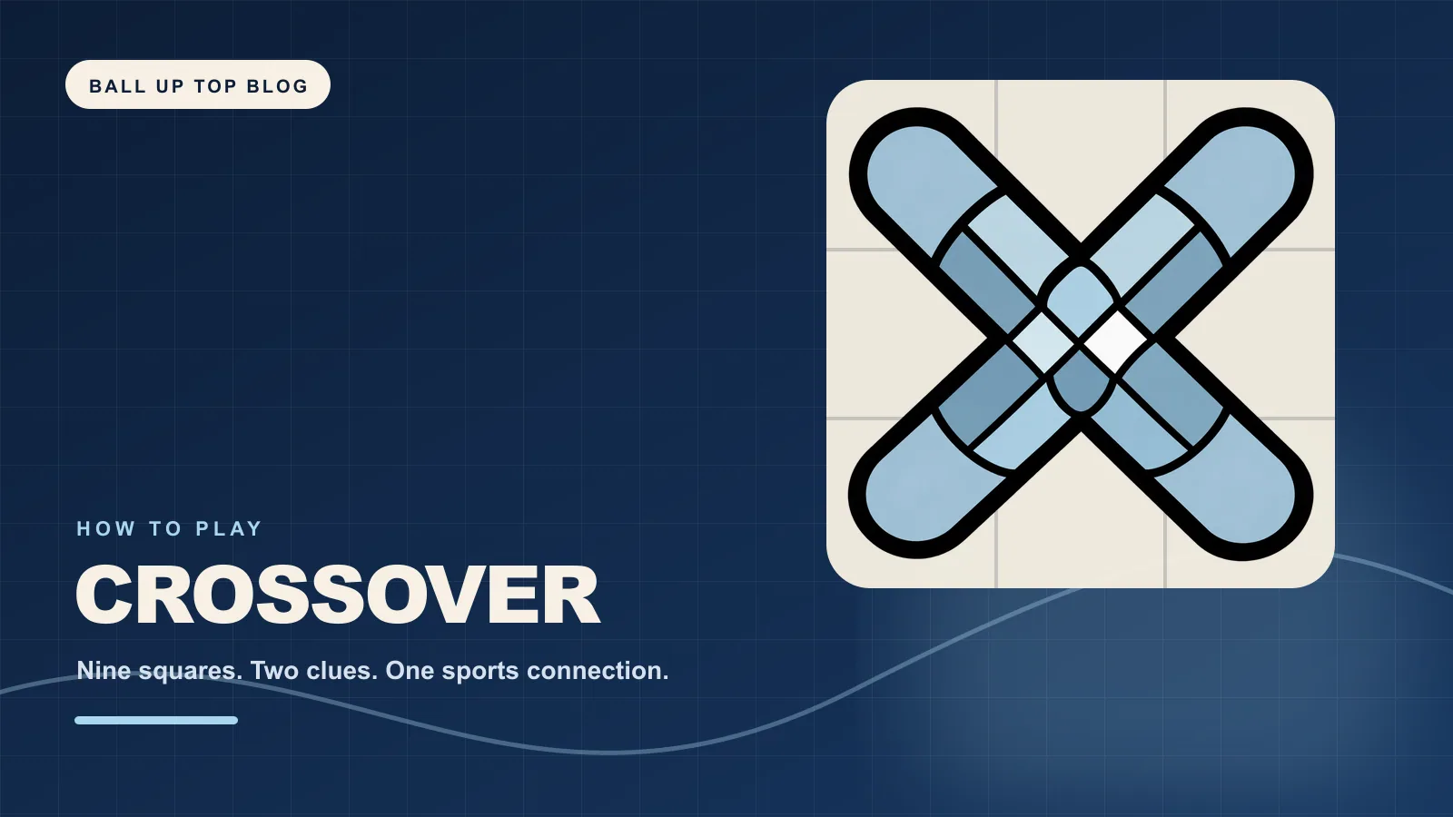Crossover bandage logo over a nine-square sports grid